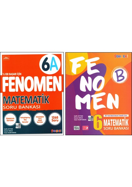 Fenomen 6. Sınıf Matematik Soru Bankası A ve B Kitabı 2 Kitap