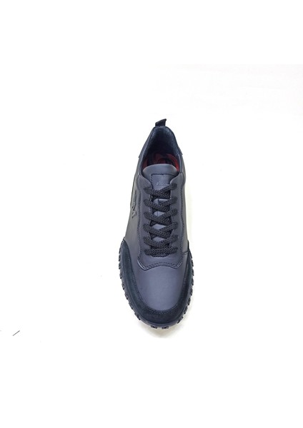 Siyah Deri Erkek Sneaker Ayakkabı fırsatları