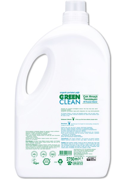 Green Clean Bitkisel Çok Amaçlı Temizleyici 2750 ml