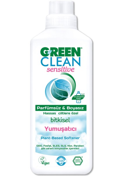 Green Clean Sensitive Parfümsüz Bitkisel Yumuşatıcı 1000ML