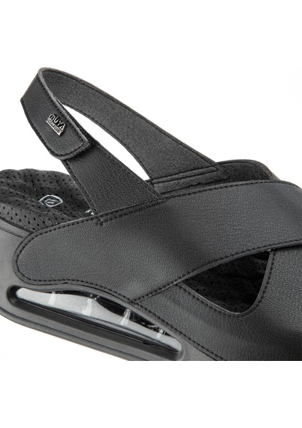 Orthopedix Assos Anatomik Air Max Tabanlı Cırtlı Full Siyah Kadın Sandalet 31213