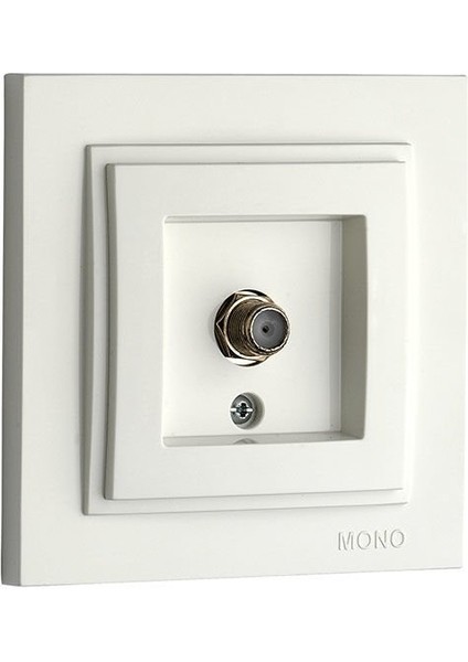 500-000105-130 Despina Beyaz F Konnektör Bağlantı Aparatı - Çerçevesiz