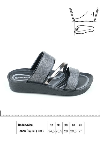 Kadın Yazlık Toz Parıltılı Terlik Suni Deri Malzeme ile Günlük Kullanım için Uygun modelleri