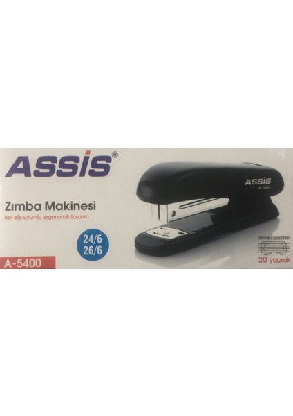 Zımba Makinesi 24/6 20 Yaprak Diker A-5400 Siyah