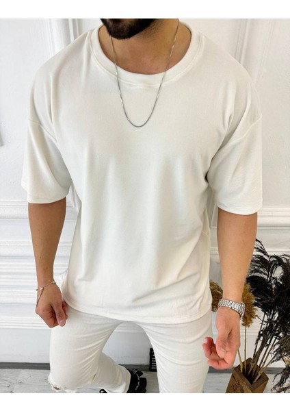 T-Shirt Oversize Tişört Bol Kesim Kadife Tişört