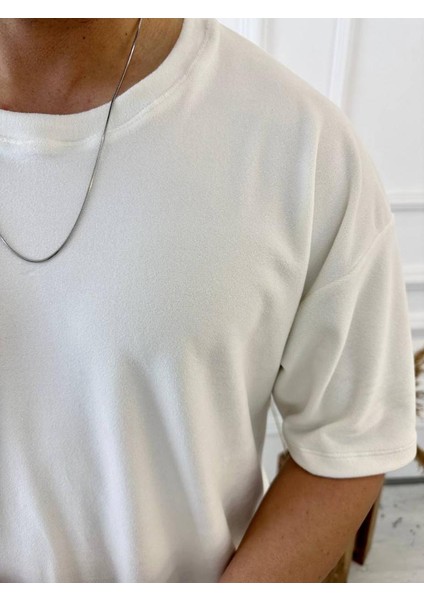 T-Shirt Oversize Tişört Bol Kesim Kadife Tişört fırsatları