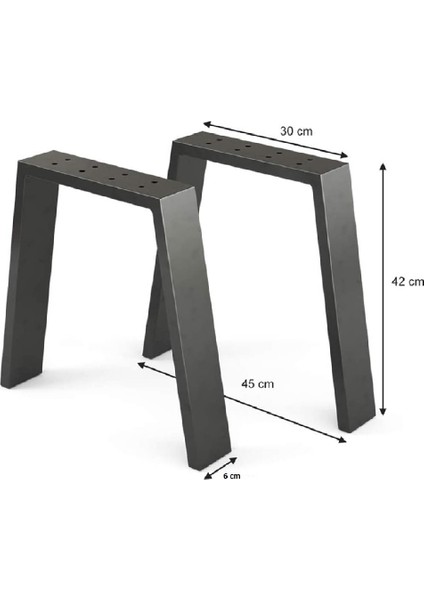 Tolia Home Metal Bank Sehpa Orta Sehpa Ayağı 2 Adet Ayak 42 cm Mobilya Ayağı