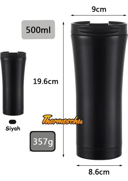 Kişiye Özel Isim Baskılı 500 ml Siyah Termos, Paslanmaz Çelik Termos, Çay ve Kahve Araç Termos fiyatları