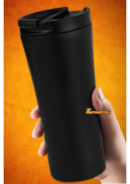 Kişiye Özel Isim Baskılı 500 ml Siyah Termos, Paslanmaz Çelik Termos, Çay ve Kahve Araç Termos fırsatları