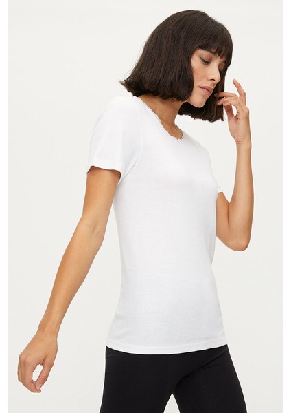 1032 Pamuk Dantelli 2li Kadın Fanila Tişört fiyatları