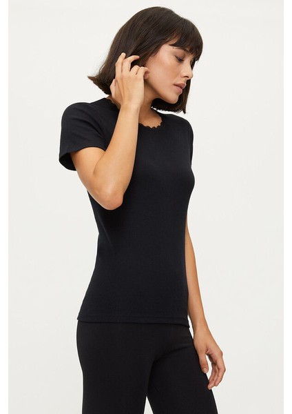 1032 Pamuk Dantelli 2li Kadın Fanila Tişört indirimleri