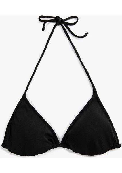 Üçgen Bikini Üstü Basic Kaplı Boyundan Bağlamalı