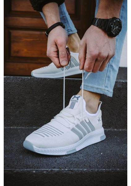 Cbm 4025 Şeritli Hafif Günlük Yürüyüş Koşu Fileli Erkek Sneaker