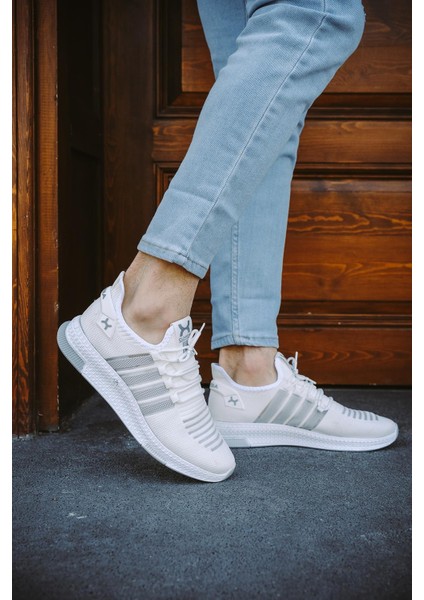 Cbm 4025 Şeritli Hafif Günlük Yürüyüş Koşu Fileli Erkek Sneaker