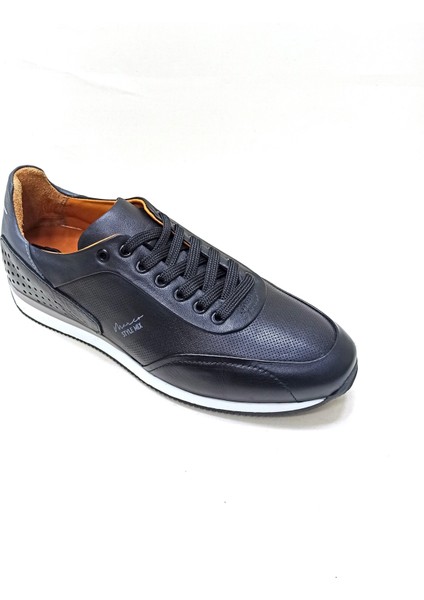 Siyah Deri Erkek Sneaker Ayakkabı indirimleri