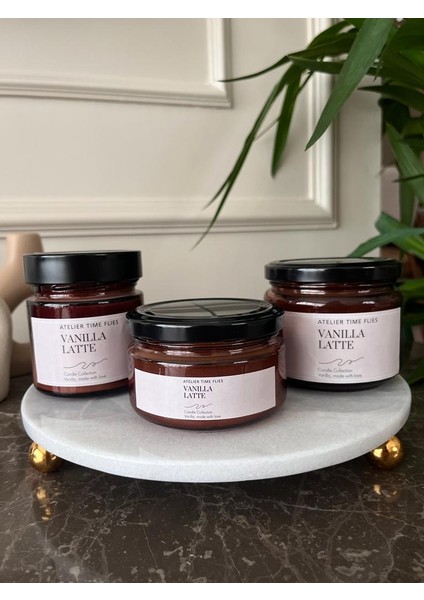 3'lü Amber Kavanoz Mum Seti