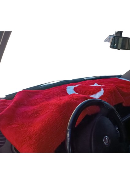 Torpido Üstü Peluş Örtü Türk Bayrağı 140*40 cm Kod:20