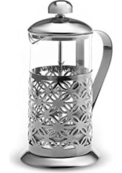 Cookplus 8697918548490 Coffee Bean French Press Black Flower 350 ml