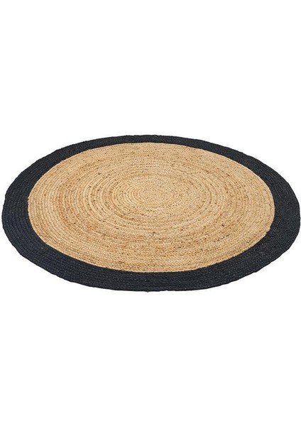 Agra Jute Black Yuvarlak