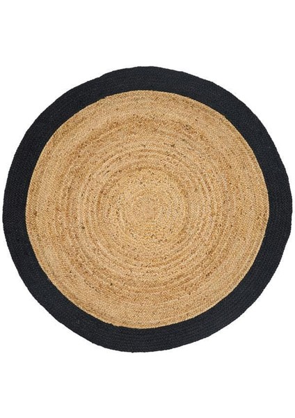 Agra Jute Black Yuvarlak