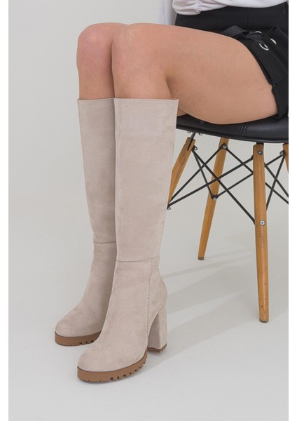 Kadın Günlük Çizme UN001-0118 Bej Süet/40 fiyatları