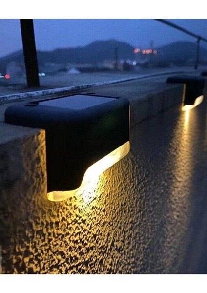 Güneş Enerjili Bahçe LED Lamba Dekor Bahçe Aydınlatma 8 Adet Köşebent Merdiven Veranda Solar