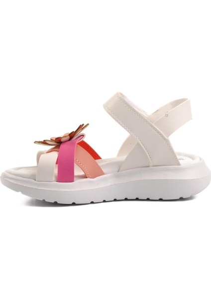 Şng 8010-P Beyaz-Fuşya-Pembe Kız Çocuk Sandalet modelleri