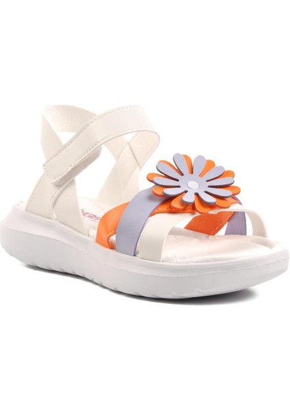 Şng 8010-F Beyaz-Turuncu Kız Çocuk Sandalet fiyatları