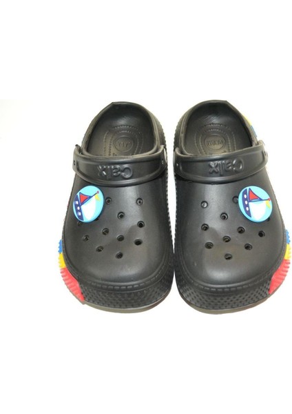 Erkek Çocuk Okul Öncesi Yelken Süslemeli Siyah Renk Eva Terlik modelleri