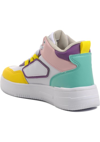 Nefertiti Beyaz-Sarı Hi Sneaker fırsatları