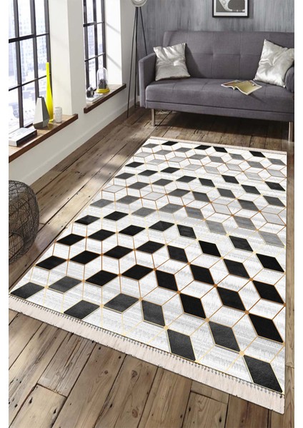 Modern Tasarım Geometrik Desenli Kaymaz Taban Dijital Baskı Halı Yolluk