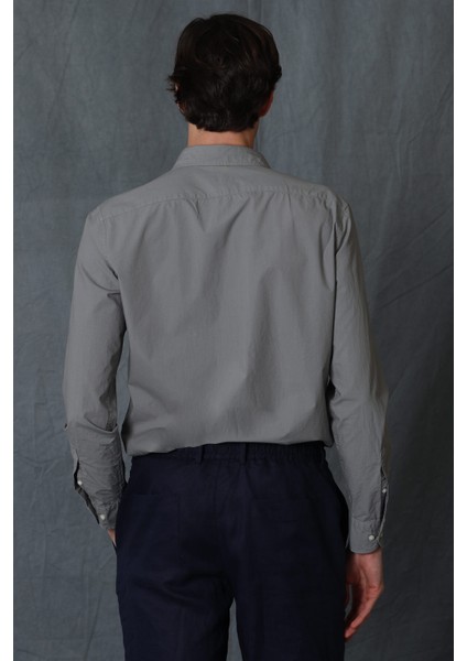 Makro Erkek Smart Gömlek Comfort Slim Fit Nefti Yeşil