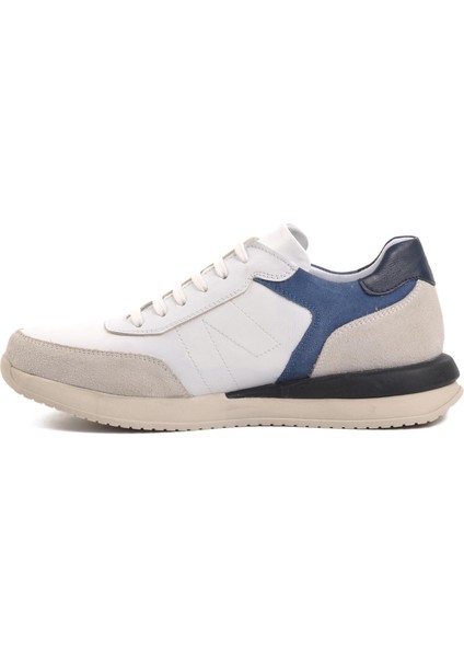 231180 Beyaz-Lacivert Içi Dışı Hakiki Deri Erkek Sneaker modelleri