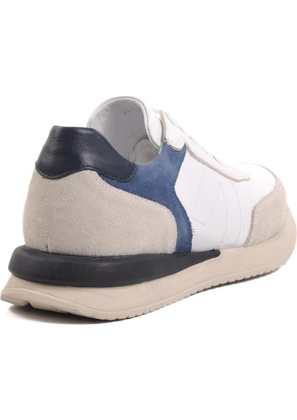 231180 Beyaz-Lacivert Içi Dışı Hakiki Deri Erkek Sneaker fırsatları