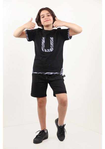 Toontoy Erkek Çocuk Nakışlı Şortlu Takım