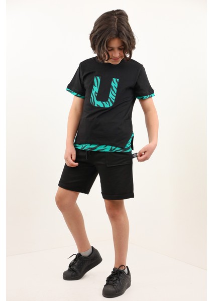 Toontoy Erkek Çocuk Nakışlı Şortlu Takım