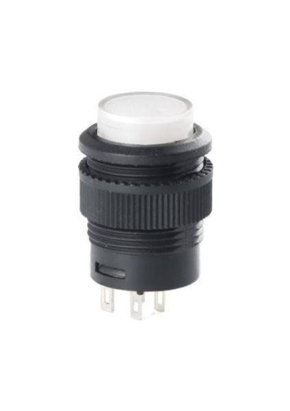 RL16-503B 16MM Plastik 4 Pin Yaylı Buton Beyaz