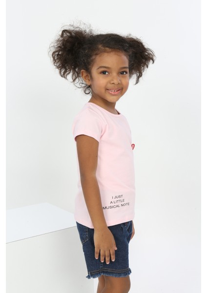 Toontoy Kız Bebek Göğsü Nota Nakışlı Yazı Baskılı Tişört fiyatları