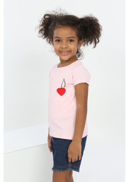 Toontoy Kız Bebek Göğsü Nota Nakışlı Yazı Baskılı Tişört modelleri