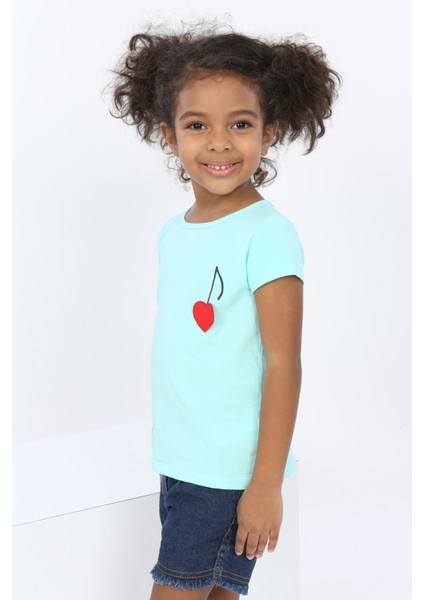 Toontoy Kız Bebek Göğsü Nota Nakışlı Yazı Baskılı Tişört modelleri