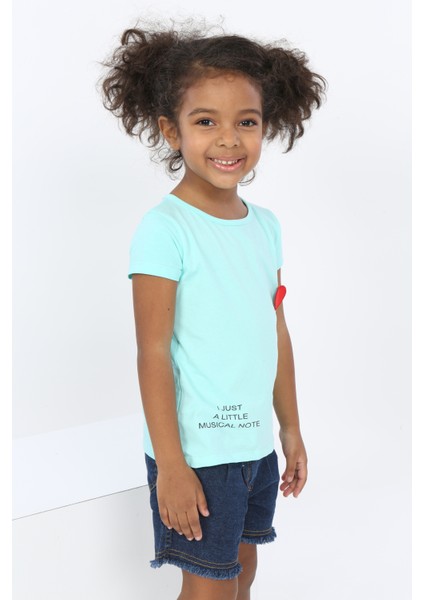 Toontoy Kız Bebek Göğsü Nota Nakışlı Yazı Baskılı Tişört fiyatları