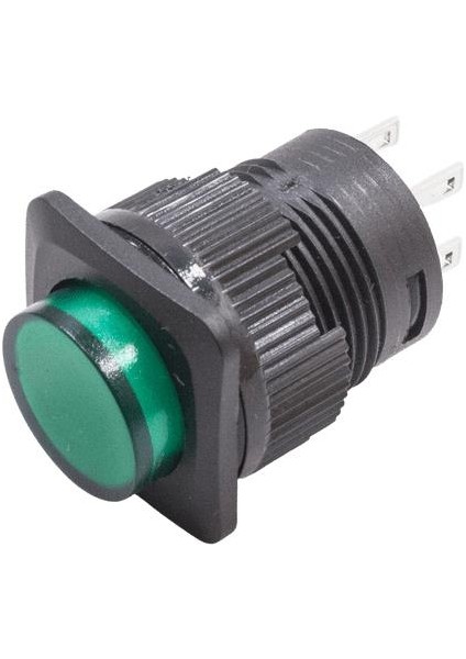 RL16-504B 16MM Plastik 4 Pin Yaylı Buton Yeşil