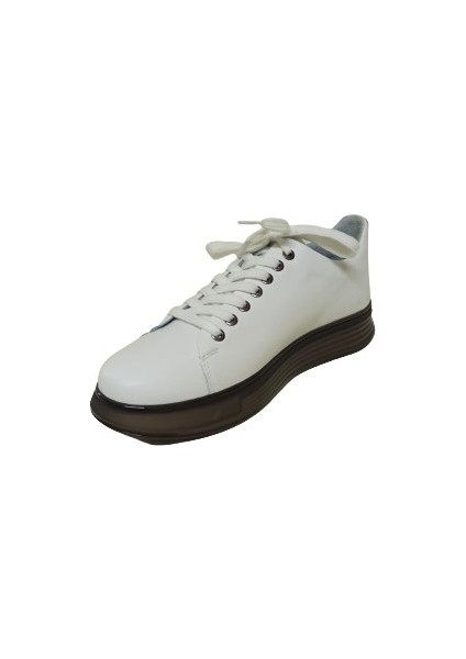 Beyaz Deri Erkek Sneaker Ayakkabı