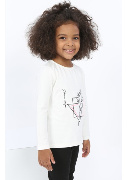 Toontoy Kız Bebek Çiçekli Yazı Nakışlı Tişört fiyatları