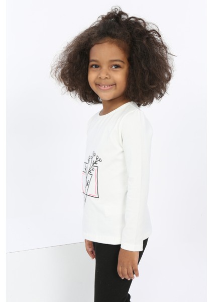 Toontoy Kız Bebek Çiçekli Yazı Nakışlı Tişört modelleri