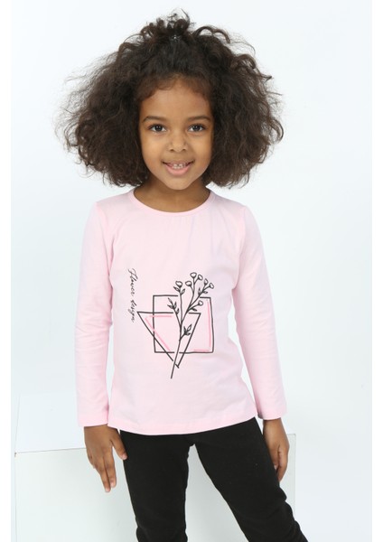 Toontoy Kız Bebek Çiçekli Yazı Nakışlı Tişört modelleri