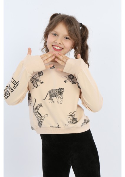 Kız Çocuk Tiger Trend Baskılı Sweatshirt indirimleri