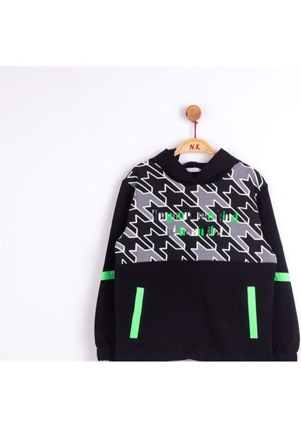 Kız Çocuk Mevsimlik Pamuklu Kazayağı Desenli, Kapüşonlu Sweatshirt modelleri