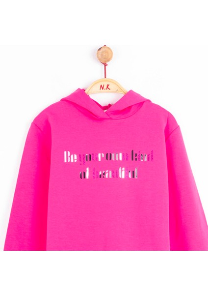 Kız Çocuk Pamuklu Orta Kalınlıkta Kapüşonlu Sweatshirt