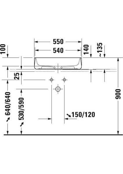 Zencha Çanak Lavabo 55 cm